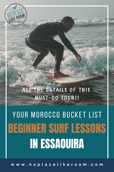 Teenager riding a wave during a beginner surf lesson in Essaouira, one of the best family-friendly activities in Morocco.